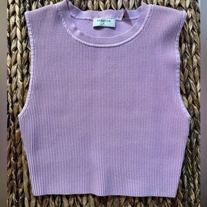 Babaton by Aritzia Lavender Ribbed Sleeveless Top